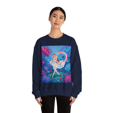 🦋🌸 The Butterfly Garden Ballet Crewneck Sweatshirt – Art Deco Floral Whimsy