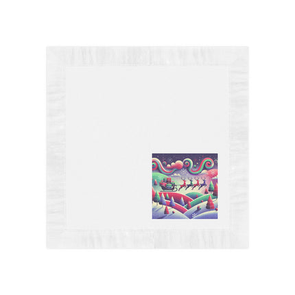 Festive Reindeer Flight White Coined Napkins