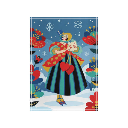 ❤️❄️ The Winter Heart Messenger Acrylic Art Block – Art Deco Snow Garden Fantasy
