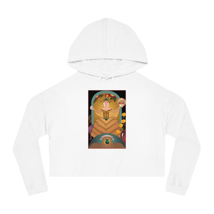 June & Pearl, Alexandrite (from the Gem Series) by Sofia Chiostri Women’s Cropped Hooded Sweatshirt