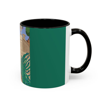 The Peacock's Admiration Colorful Mug (11oz, 15oz) – Rococo Elegance, Peacock Beauty & Garden Charm