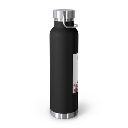 Blooming Splendor: A Floral Transformation Copper Vacuum Insulated Bottle, 22oz
