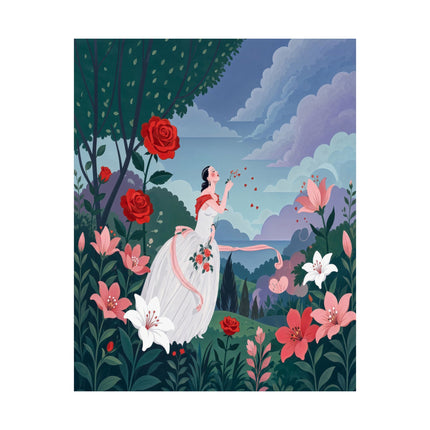 🌹💌 The Lady Of The Whispering Roses Matte Vertical Poster – Art Deco Garden Romance