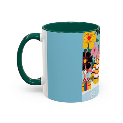 🌼🎄 The Christmas Blossom Belle Colorful Mug – Colorful Art Deco Holiday Fantasy