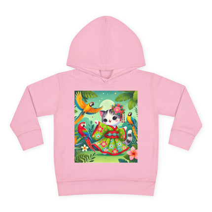 Parrot Dance of the Geisha Kitten Toddler Pullover Fleece Hoodie