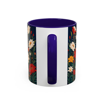 🌺🐦 The Enchanted Birdcage Garden Colorful Mug – Art Deco Floral Fantasy