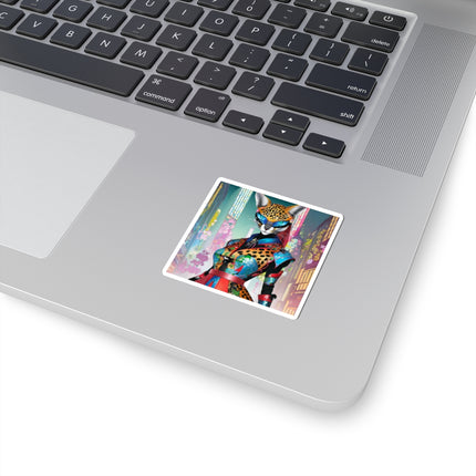Cyber Cat Glamour Kiss-Cut Stickers (4 Sizes)