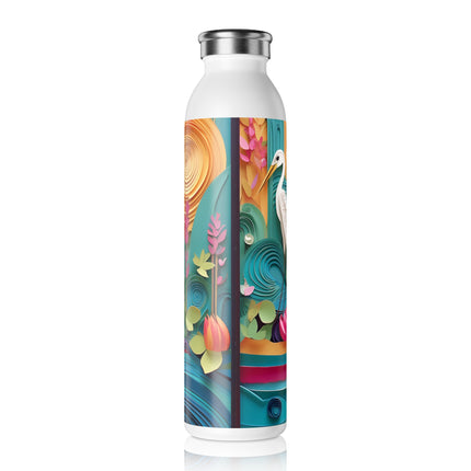 Elegant Egret Oasis Slim Water Bottle
