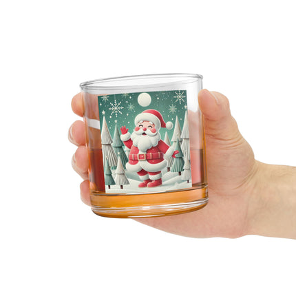 Santa's Joyful Night Rocks Glass, 10oz