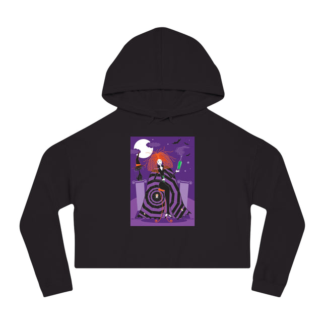 Mystic Elegance Women’s Cropped Hooded Sweatshirt