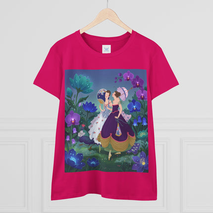 💜🌸 The Ladies Of The Enchanted Garden Cotton Tee – Art Deco Fashion Illustration