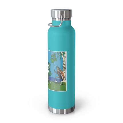 Frog and Beetle Band Copper Vacuum Insulated Bottle, 22 oz