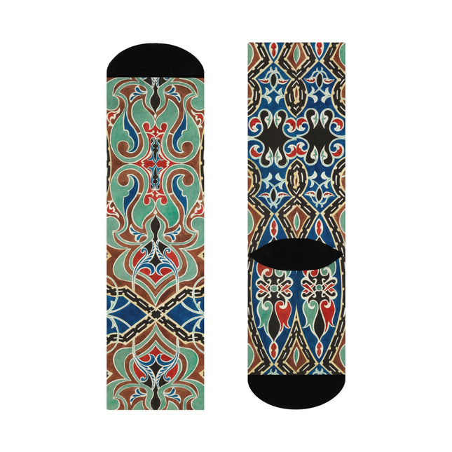 Arabian Ornament by Elizabeth A. Nedwill Cushioned Crew Socks