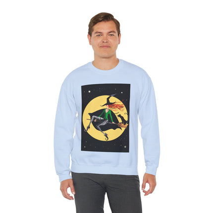 A Witch’s Moonlit Flight Unisex Heavy Blend™ Crewneck Sweatshirt