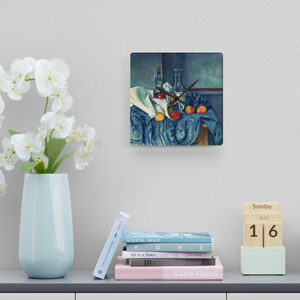 The Peppermint Bottle by Paul Cézanne Acrylic Wall Clock, Round and Square