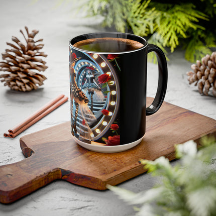 Halloween Witch Through the Mirror Colorful Mugs (11oz, 15oz)