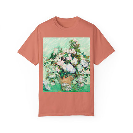 Roses by Vincent Van Gogh Unisex Garment-Dyed T-shirt