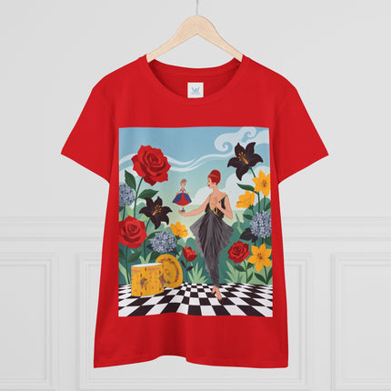 🌹🖤 The Rose Garden Dollmaker Cotton Tee – Art Deco Fashion Fantasy