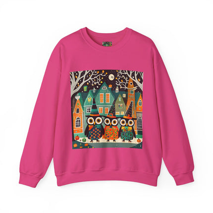 Night of the Trick-or-Treating Owlets Unisex Heavy Blend™ Crewneck Sweatshirt