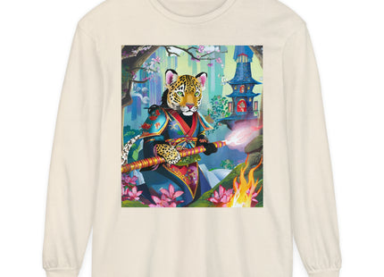 Cyberpunk Leopard Garment-dyed Long Sleeve T-Shirt