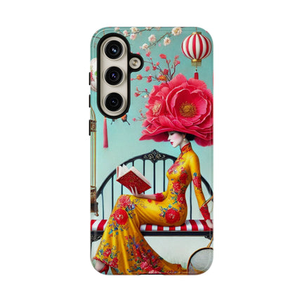 Reading In A Painted Garden Phone Cases