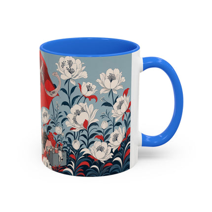 ❤️🌺 The Scarlet Parasol Spectacle Colorful Mug – Art Deco Fashion Elegance