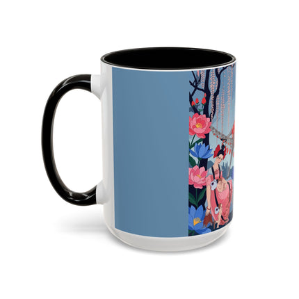 The Ladies Of The Enchanted Hammock Colorful Mugs – Art Deco Whimsical Garden Elegance
