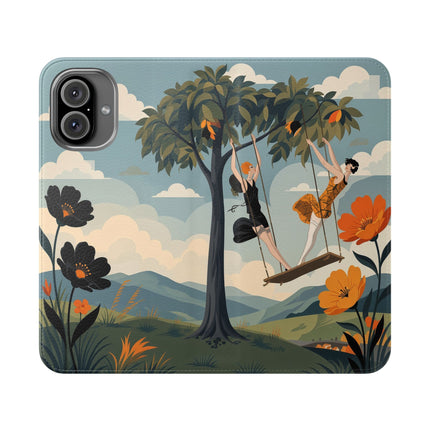 🌳🌺 The Ladies Of The Garden Swing Flip Case – Art Deco Floral Adventure