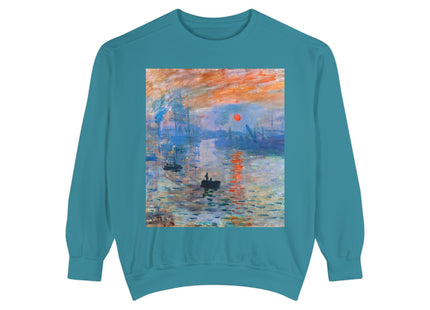 Sunrise by Claude Monet Unisex Garment-Dyed Sweatshirt
