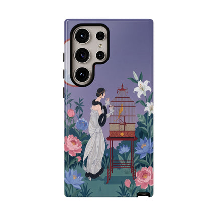 🌸🐦 The Lady Of The Garden Birdcage Phone Case – Art Deco Floral Elegance