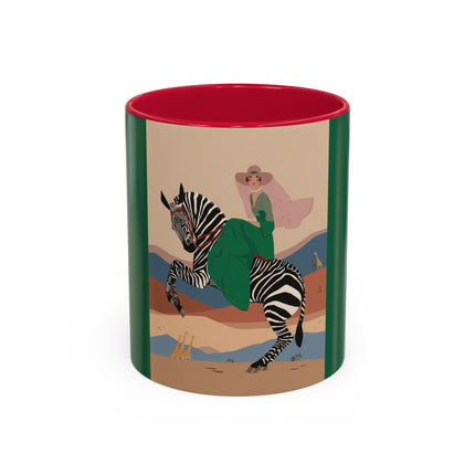 Zebra Rider Colorful Mugs – Safari Chic & Art Deco Adventure