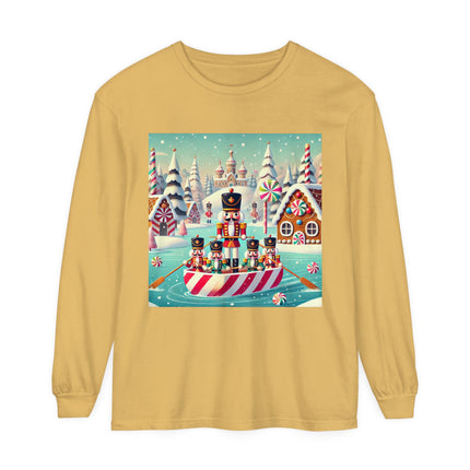 Nutcracker Candy-Striped Adventure Unisex Garment-dyed Long Sleeve T-Shirt