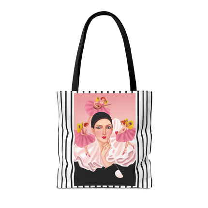 Pierrot & Fairies Dressed in Pink by Sofia Chiostri Tote Bag