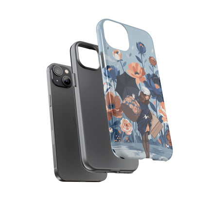 ☂️🌺 The Lady Of The Traveling Garden Phone Case – Art Deco Floral Adventure