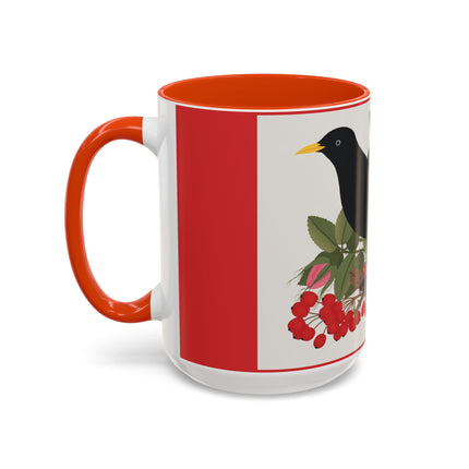 Blackbird & Rose Colorful Mugs – Timeless Elegance & Nature's Harmony