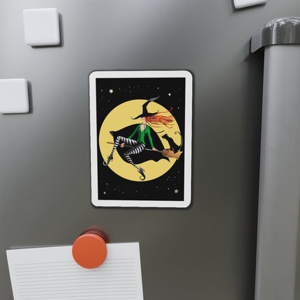 A Witch’s Moonlit Flight Die-Cut Magnets (5 Sizes)