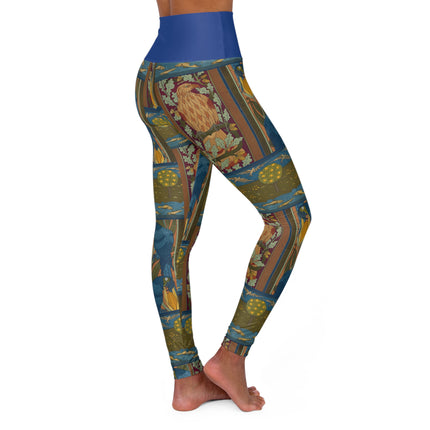 Eagle and Oak, Macaws and Corn by Maurice Pillard Verneuil High Waisted Yoga Leggings (AOP)