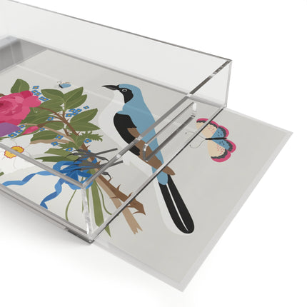 Bluebird & Butterfly Acrylic Serving Tray