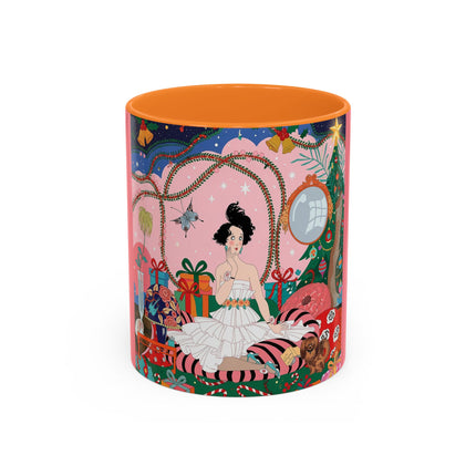 🎀🎄 Christmas Morning In The Rose Parlor Colorful Mug – Art Deco Holiday Fantasy