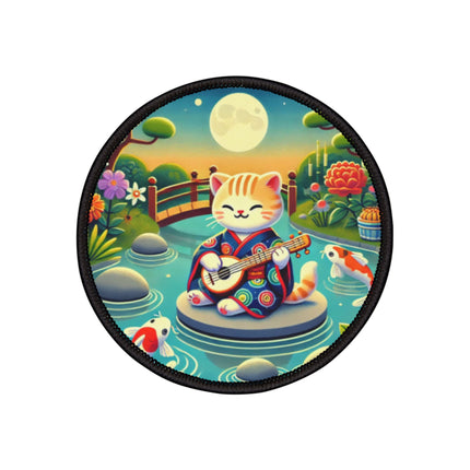 Melodic Kitten by the Koi Pond Iron-On Patches