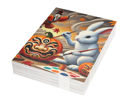 Halloween Rabbit’s Kabuki Jack-o’-Lanterns Postcards (envelopes included) - Bundles of 10, 30, 50 Pieces