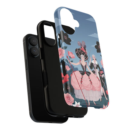 🌹🎭 The Rose Masquerade Promenade Phone Case – Art Deco Floral Elegance