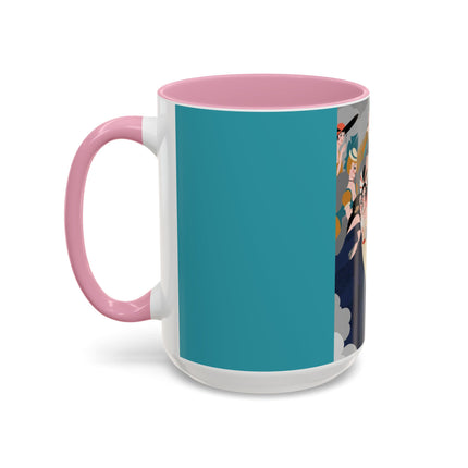 Celestial Masquerade Colorful Mugs – Theatrical Elegance & Floating Whimsy