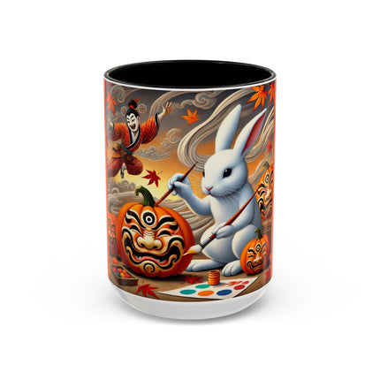 Halloween Rabbit’s Kabuki Jack-o’-Lanterns Colorful Mugs (11oz, 15oz)