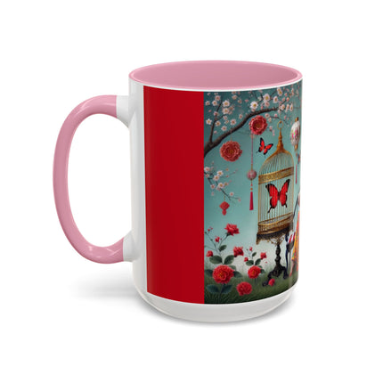Reading in a Painted Garden Colorful Mugs (11oz, 15oz)