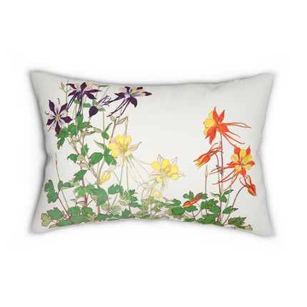 Aquilegia Flower by Tanigami Kônan Spun Polyester Lumbar Pillow