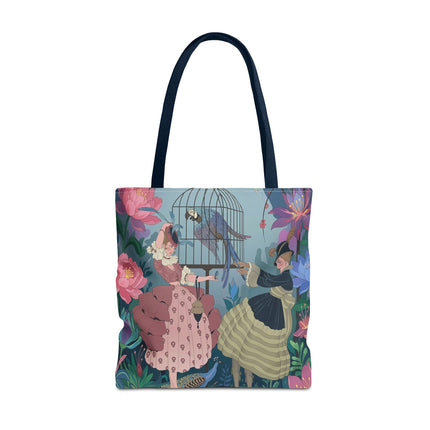 🦜🌸 The Ladies Of The Enchanted Aviary Tote Bag – Art Deco Floral Fantasy