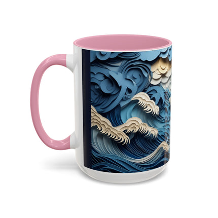 Dramatic Ocean with Crashing Waves Colorful Mugs (11oz, 15oz)