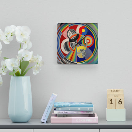 Rythme No. 1 by Robert Delaunay Acrylic Wall Clock, Round and Square