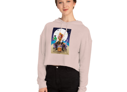 Moonlit Pirate Halloween Women’s Cropped Hooded Sweatshirt